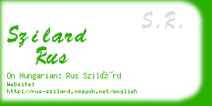 szilard rus business card